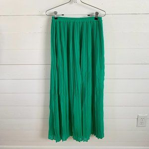 VS floor length pleated skirt - Emerald Green